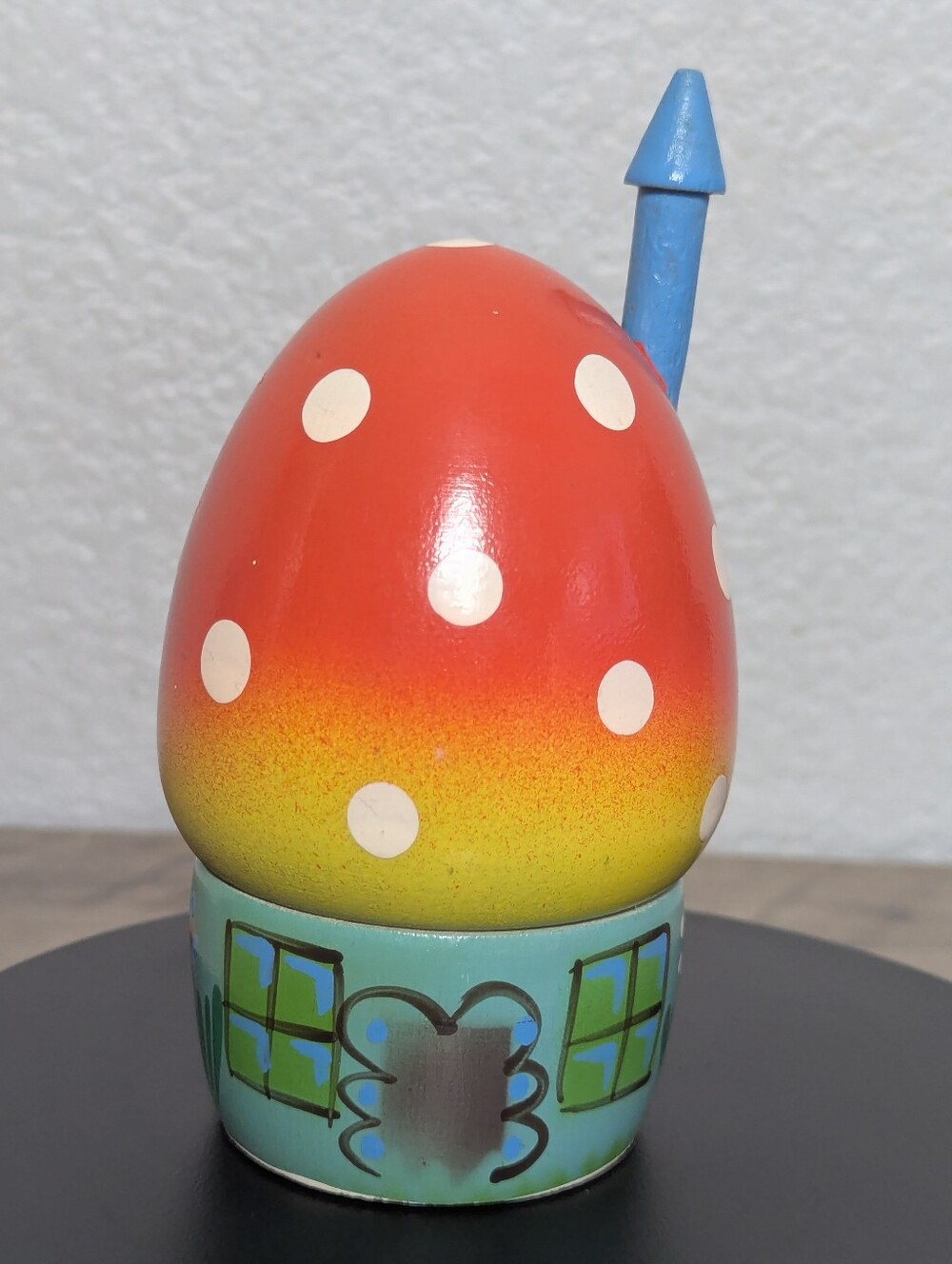 Vintage 1980s Wooden Mushroom Gnome Bowling Game COMPLETE Poland